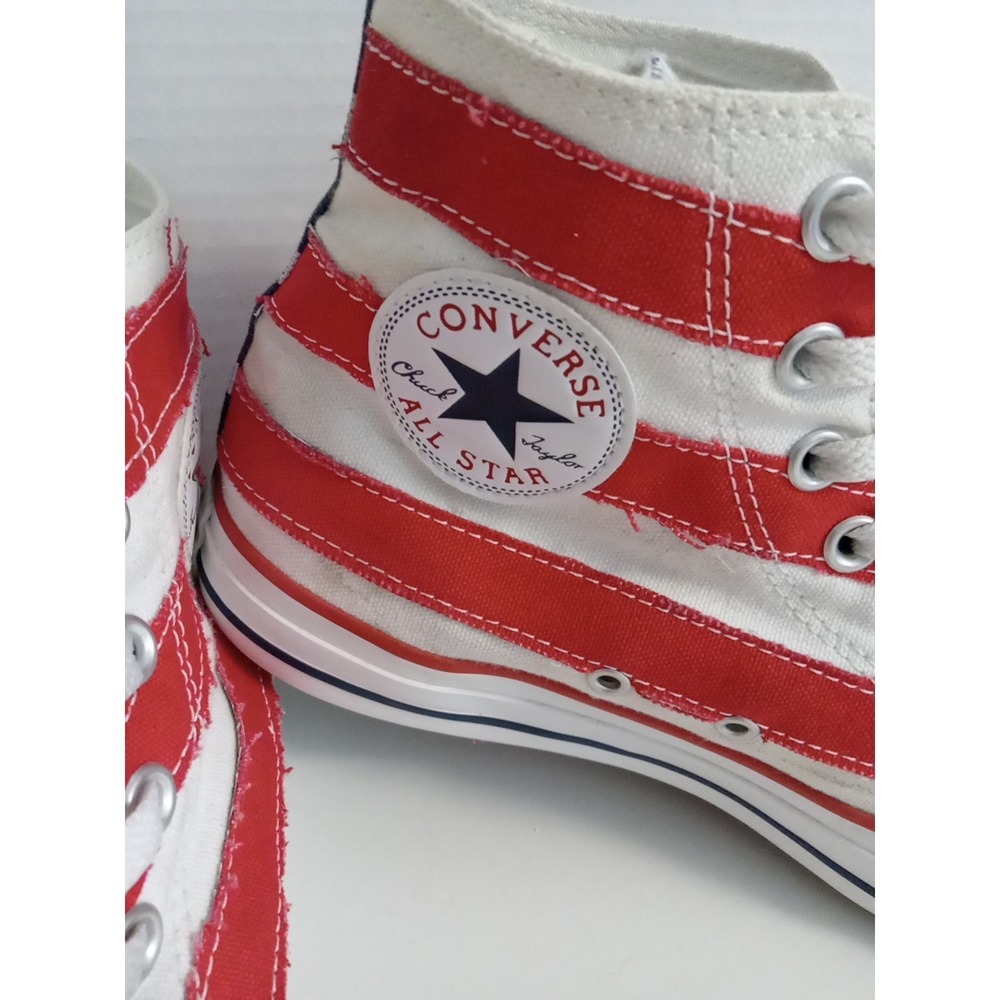 Converse Unisex Red White Blue Flag Taylor Hi Top Sneakers Size Men 8 Women 10 - Picture 5 of 9